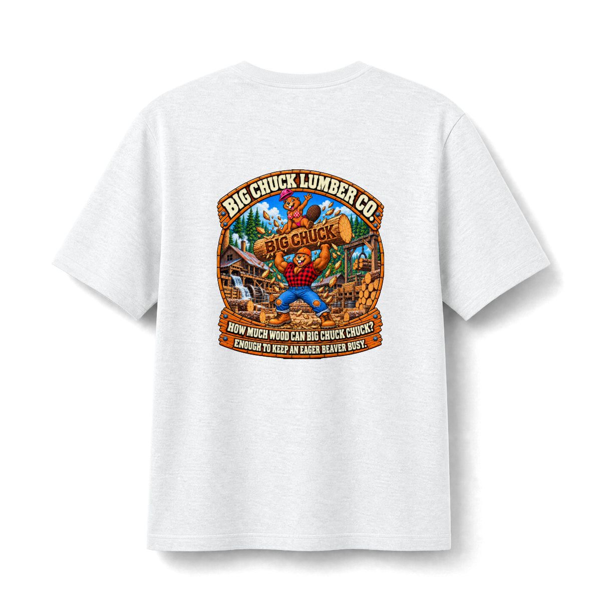 How Much Wood t-shirt โ back print